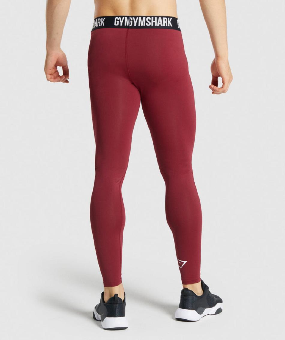 Legginsy Męskie Gymshark Element Bordowe | PL 4100DFM